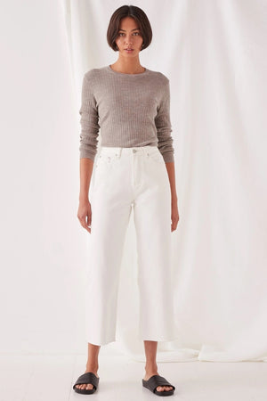 Assembly Label - Ella Long Sleeve Knit - Washed Khaki Marle | milk + ginger