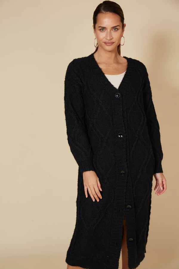 Eb & Ive - Howie Cable Cardigan - Ebony