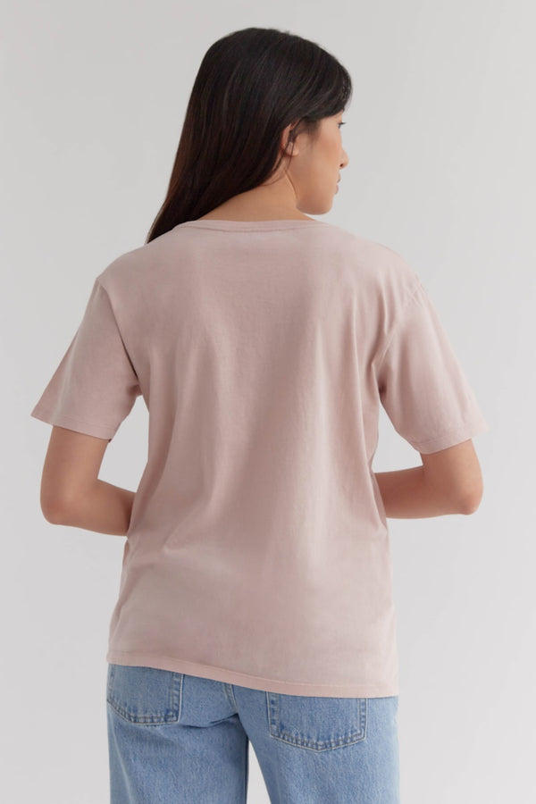 Assembly Label - Logo Cotton Crew Tee - Pink Clay | milk + ginger