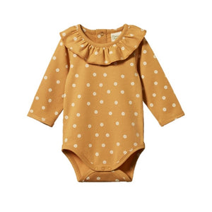 Nature Baby - Primrose Bodysuit - Chamomile Straw Print | milk + ginger