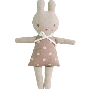 Alimrose - Linen Bonnie Bunny Rattle - Mauve | milk + ginger