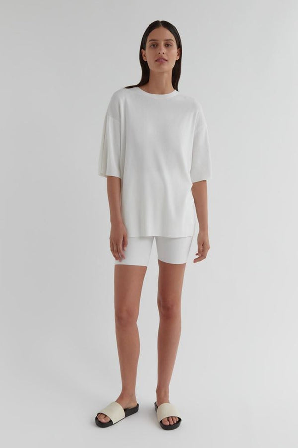 Assembly Label - Milano Knit Oversized Tee - White