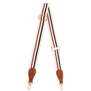 Elms + King - Accent Strap - Red Tri Colour w/Tan Pebble Tab | milk + ginger