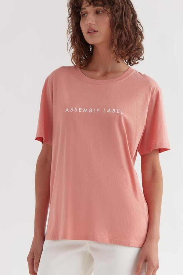 Assembly Label - Logo Cotton Crew Tee - Washed Red