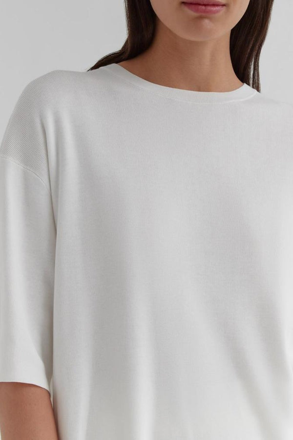 Assembly Label - Milano Knit Oversized Tee - White