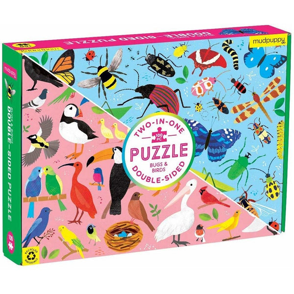 Mudpuppy - 	Bugs & Birds 100pc Double-Sided Puzzle