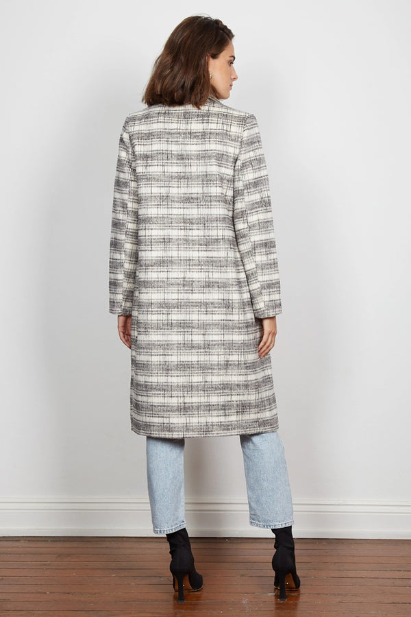 Wish - Lexa Coat - Black & White Check | milk + ginger