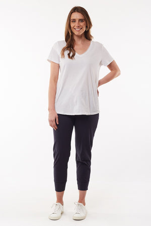 Elm - Fundamental Vee Tee - White | milk + ginger