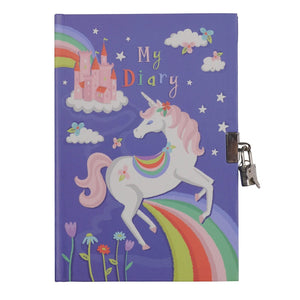 Tiger Tribe - Lockable Diary - Unicorn Rainbows | milk + ginger