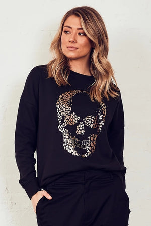 The Others - The Slouchy Sweat - Black with Foil Skull | milk + ginger