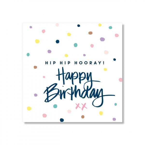 Just Smitten Mini Gift Card - Confetti Birthday White