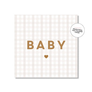 Just Smitten Mini Gift Card - Baby Beige Gingham | milk + ginger