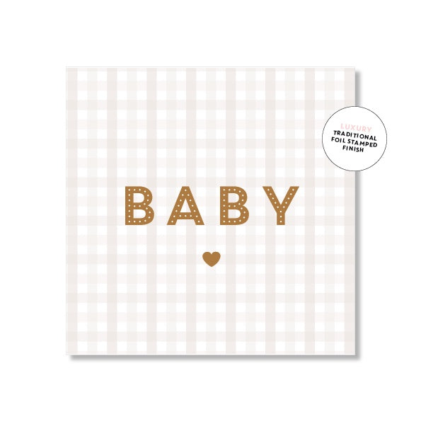 Just Smitten Mini Gift Card - Baby Beige Gingham