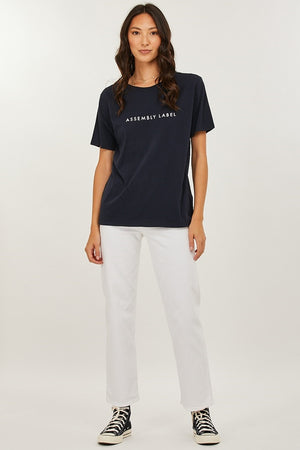 Assembly Label - Logo Cotton Crew Tee - Navy | milk + ginger