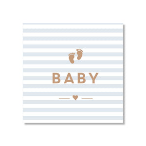 Just Smitten Mini Gift Card - Baby Blue Striped Feet | milk + ginger