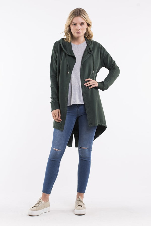 Silent Theory - Ashleigh Hooded Cardigan - Bottle Green | milk + ginger