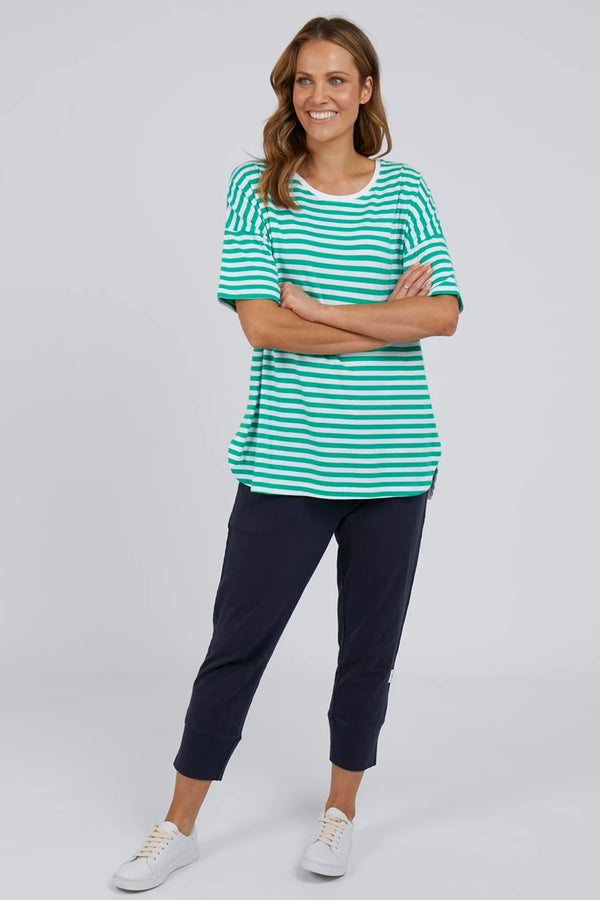 Elm - Lauren Stripe Tee - Green & White