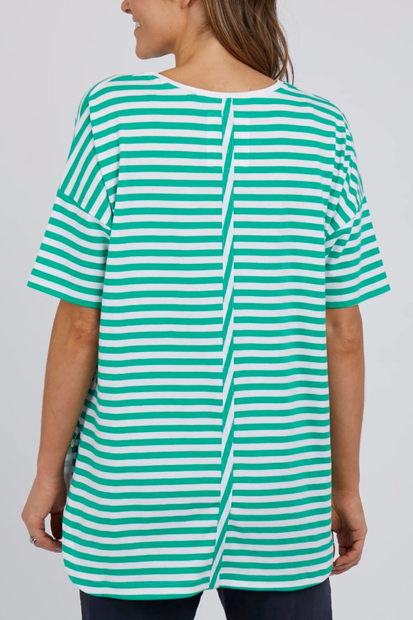 Elm - Lauren Stripe Tee - Green & White