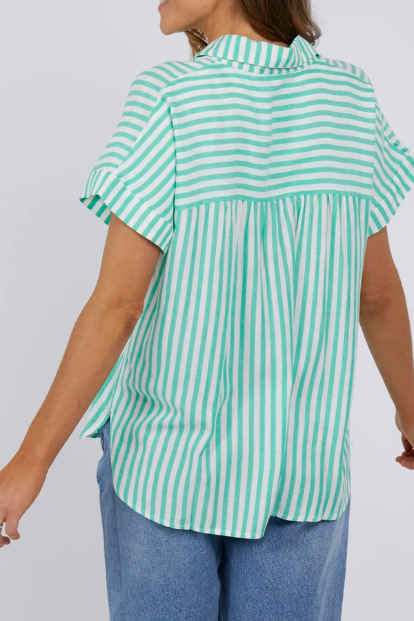 Elm - Aurora Stripe Shirt - Green/White