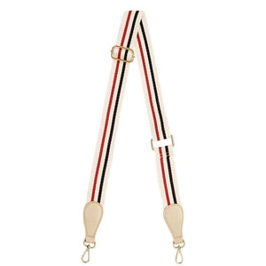 Elms + King - Accent Strap - Red Tri Colour w/ Light Gold Tab | milk + ginger