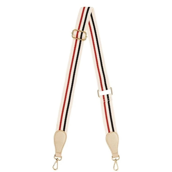 Elms + King - Accent Strap - Red Tri Colour w/ Light Gold Tab