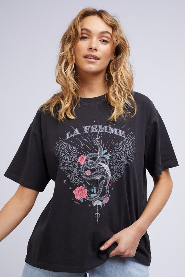 All About Eve - Carmen Tee - Washed Black