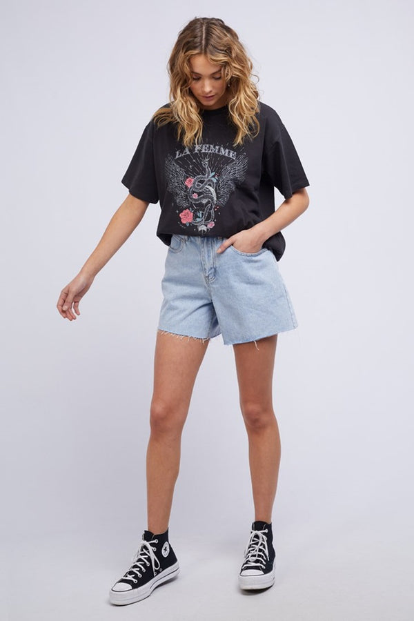All About Eve - Carmen Tee - Washed Black