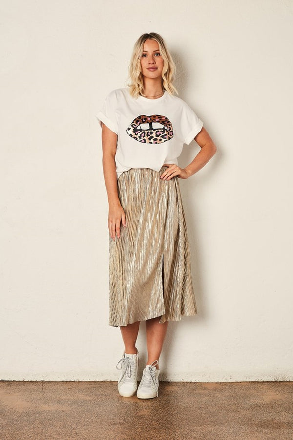 The Others - Relaxed Tee - White / Leopard Lips