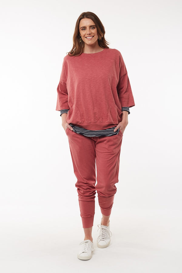 Elm - Wash Out Pant - Deep Rose | milk + ginger