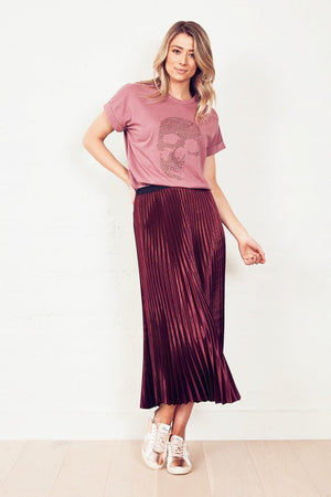 The Others - Skull Diamante Tee - Merlot | milk + ginger