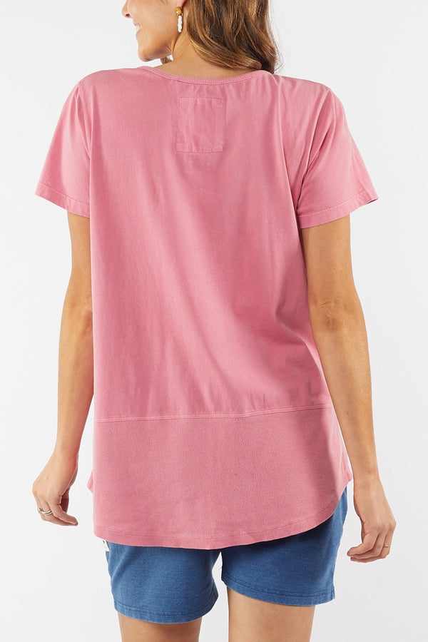 Elm - Fundamental Short Sleeve Rib Tee - Pink