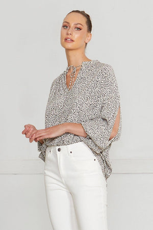 Fate + Becker - Nightbird top - White Animal | milk + ginger