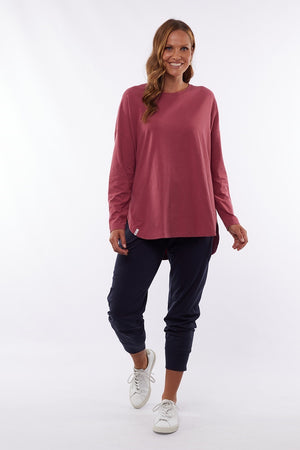 Elm - Society Long Sleeve Tee - Plum | milk + ginger