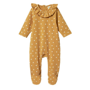 Nature Baby - Ruffle Florence Suit - Chamomile Straw Print | milk + ginger