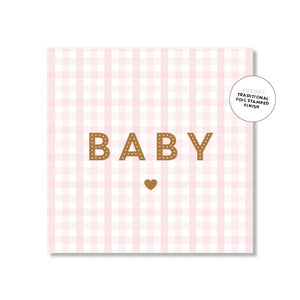 Just Smitten Mini Gift Card - Baby Pink Gingham | milk + ginger
