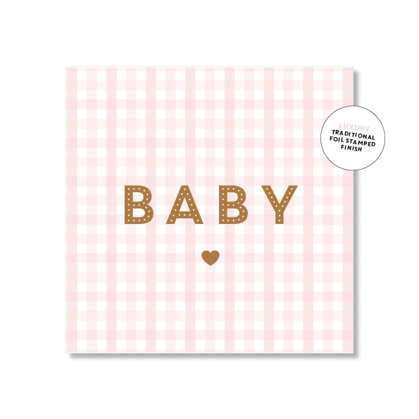 Just Smitten Mini Gift Card - Baby Pink Gingham