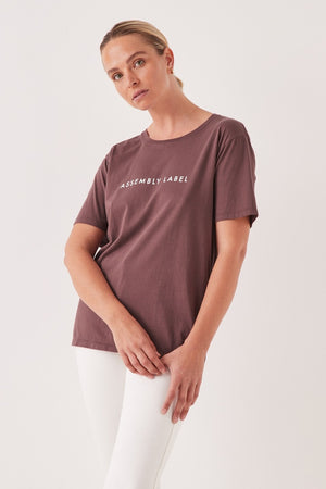 Assembly Label - Logo Cotton Crew Tee - Damson | milk + ginger
