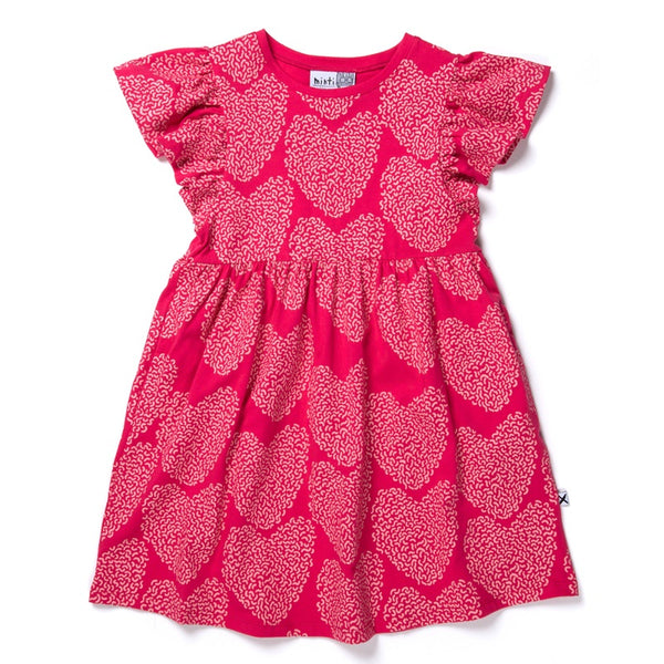 Minti - I Heart Hearts Dress - Raspberry