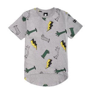 Band of Boys - SS Tee Monster Yardage - Marle Grey | milk + ginger