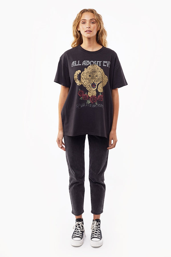 All About Eve - Feline Tee - Washed Black