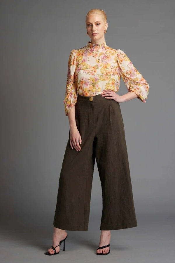 Fate + Becker - Last Dance Solid Wide Leg High Waisted Pant - Khaki