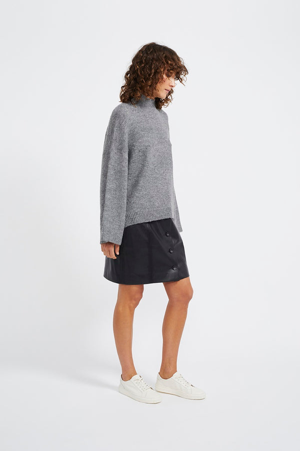 Staple - Shadow Oversize Jumper - Charcoal Marle