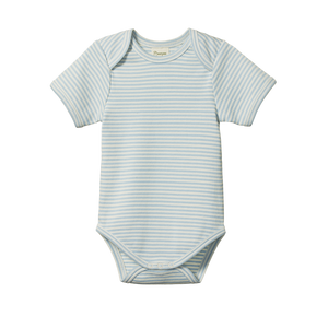 Nature Baby - Short Sleeve Body Suit - Pond Stripe | milk + ginger