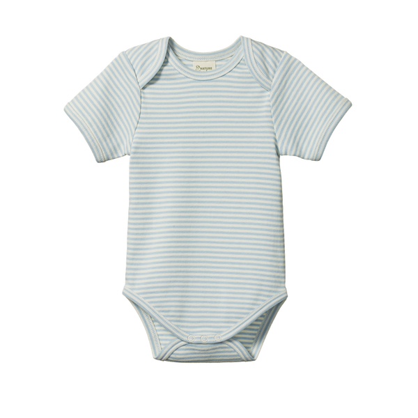 Nature Baby - Short Sleeve Body Suit - Pond Stripe | milk + ginger