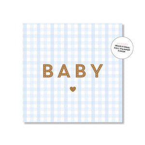 Just Smitten Mini Gift Card - Baby Blue Gingham | milk + ginger