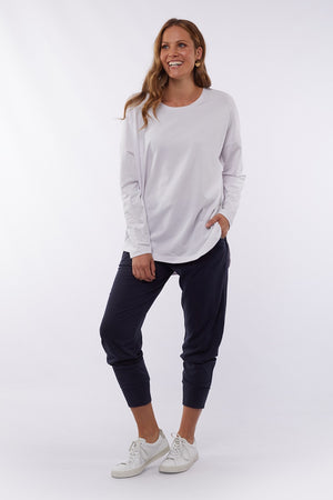 Elm - Society Long Sleeve Tee - White | milk + ginger