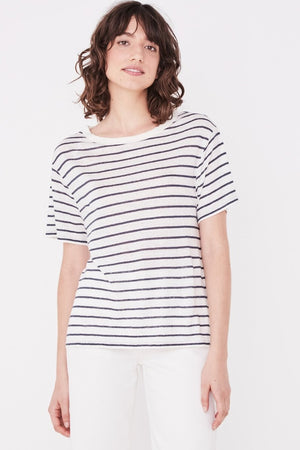 Assembly Label - Linen Tee  - Vintage Navy Stripe | milk + ginger