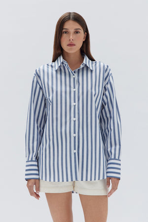  Assembly Label - Everyday Marie Poplin Shirt - Royal Stripe