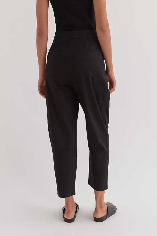 Assembly Label - Agnes Cotton Pleat Pant - Black