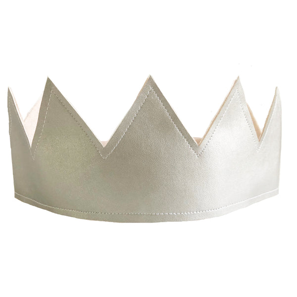 Alimrose Fabric Crown in Pink Linen & Silver - Silver side